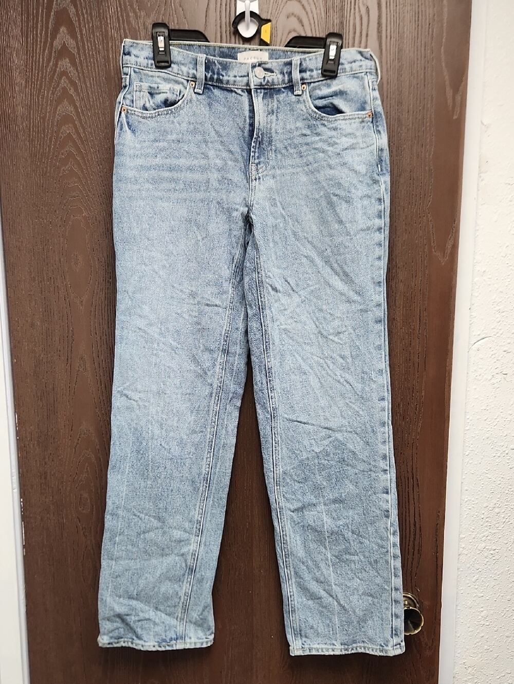 Pacific Sunwear Light Blue Denim Jeans with Tan Patch